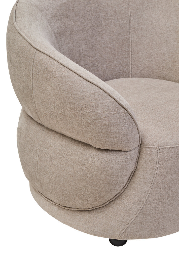 Chester Taupe Chenille Curved Chair