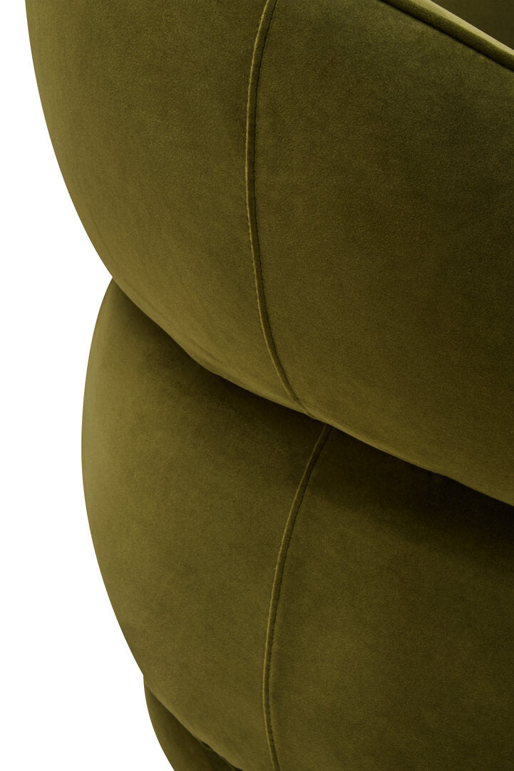 Durham Forest Green Curved Velvet Chair