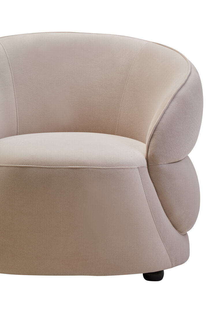 Durham Stone Velvet Curved Chair