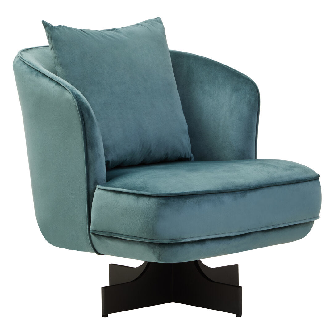 Harrogate Azure Velvet Swivel Chair