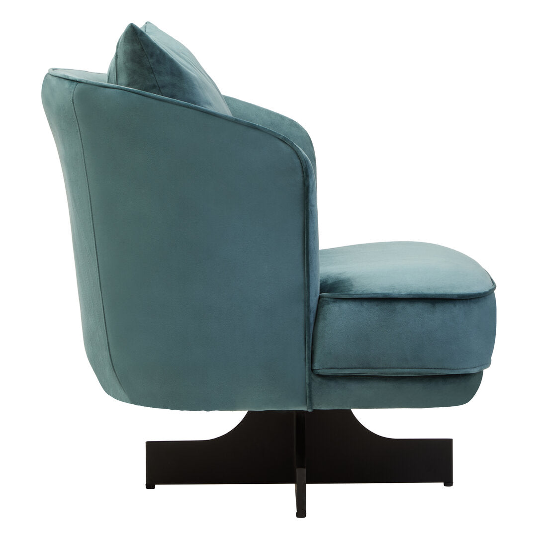 Harrogate Azure Velvet Swivel Chair
