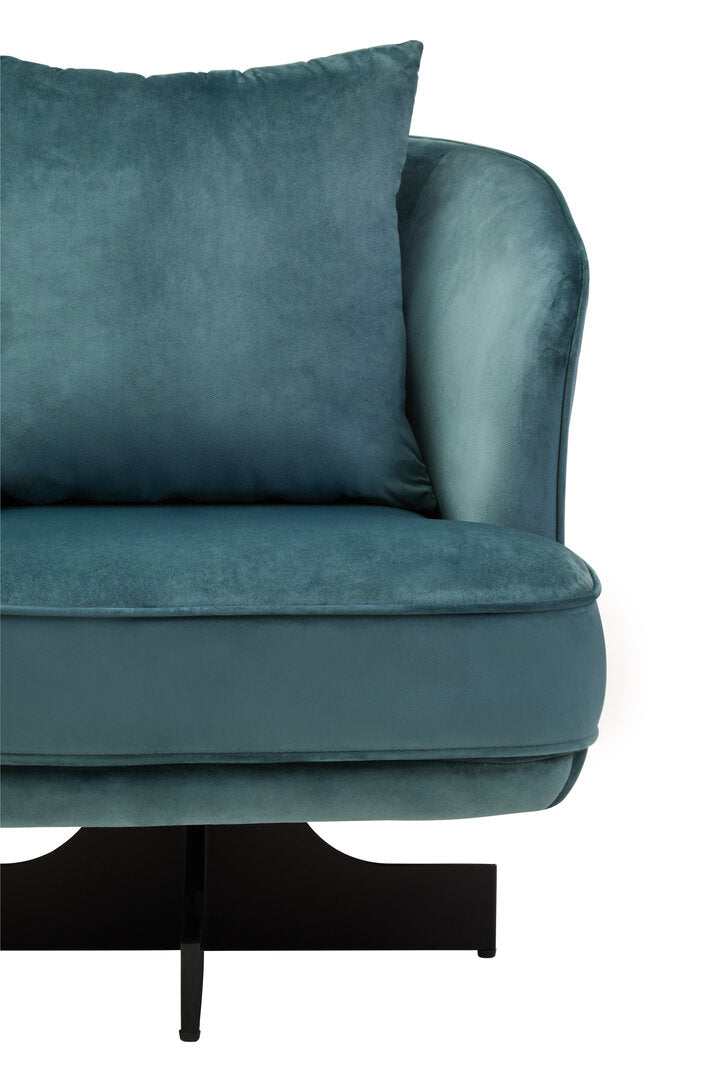 Harrogate Azure Velvet Swivel Chair