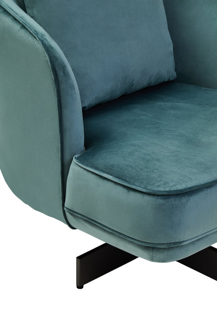 Harrogate Azure Velvet Swivel Chair