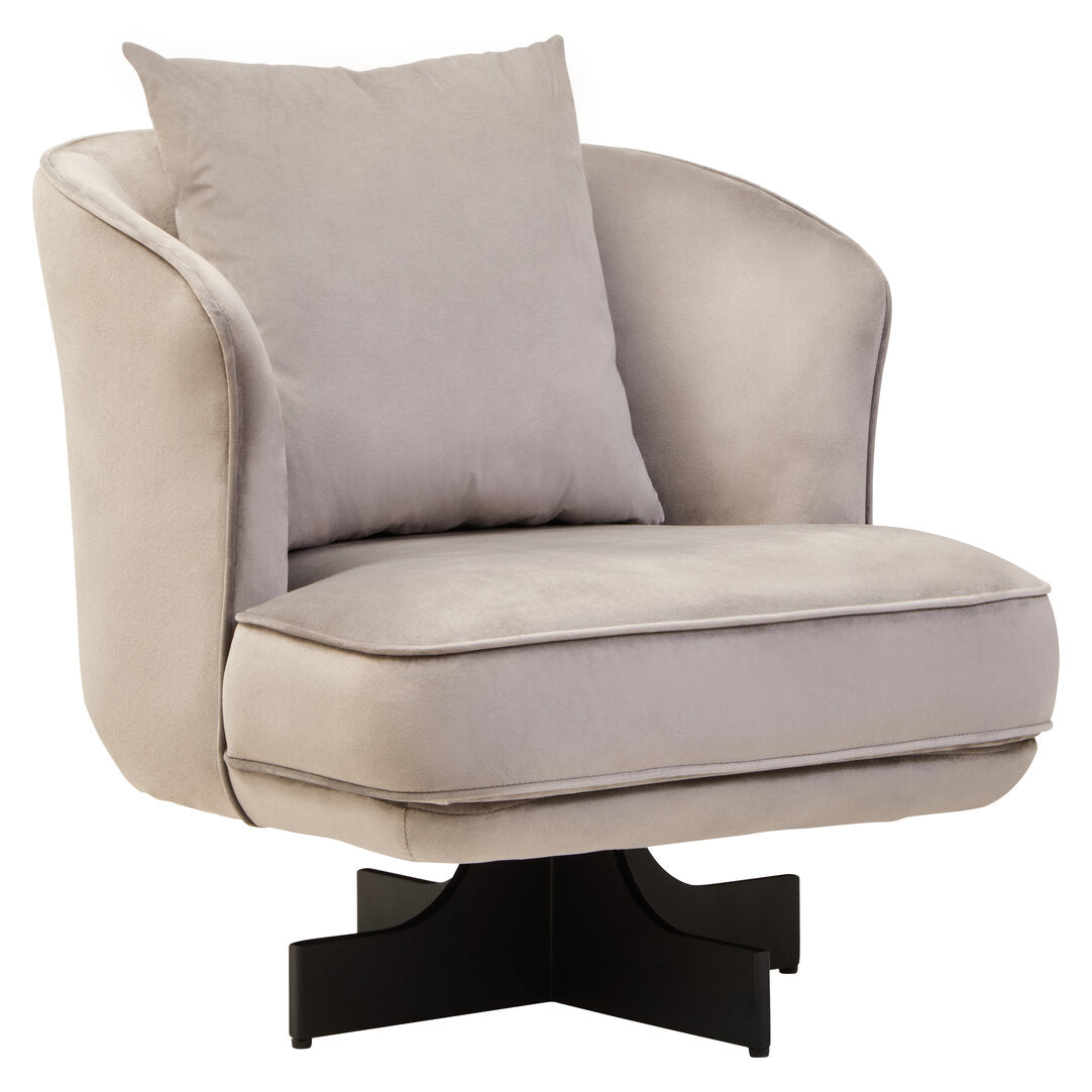 Harrogate Grey Velvet Swivel Chair