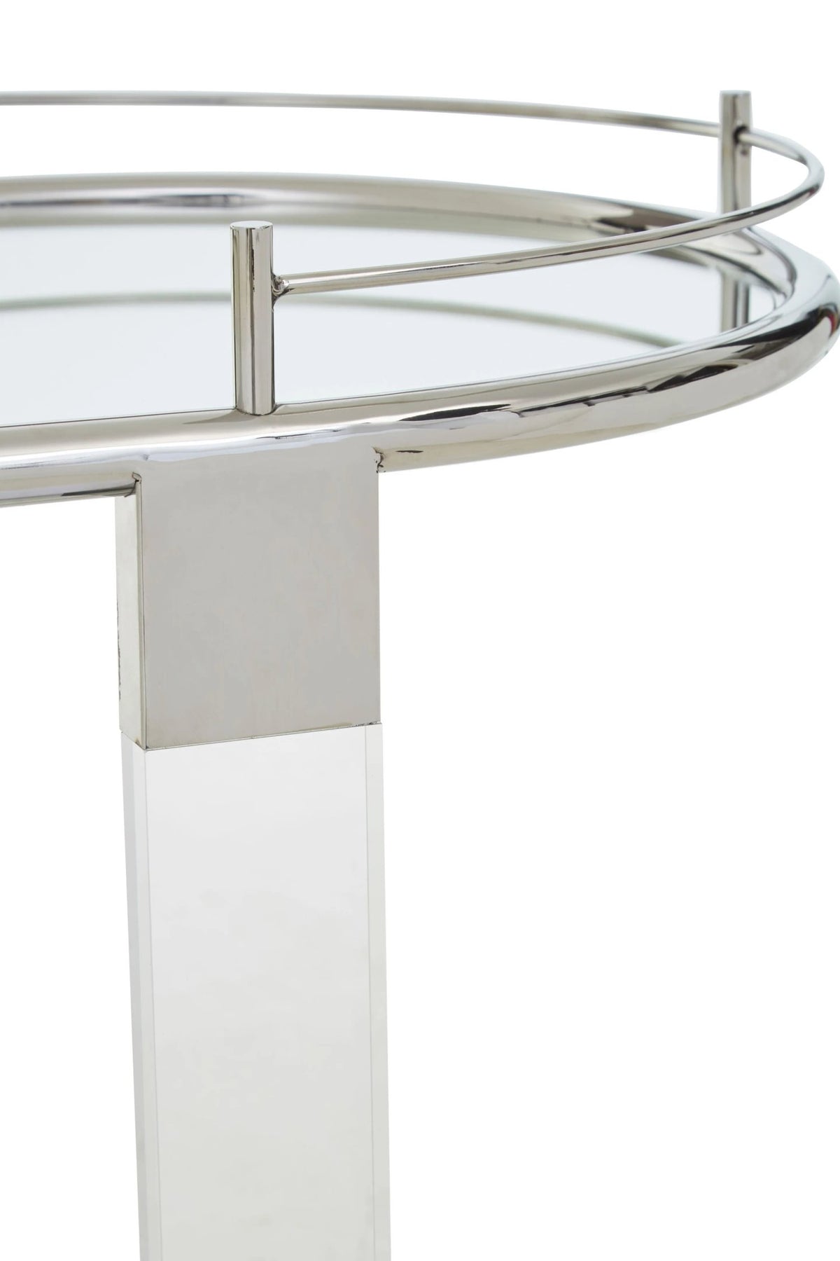 Amalfi Metal and Acrylic Frame 2 Tier Oval Drinks Trolley
