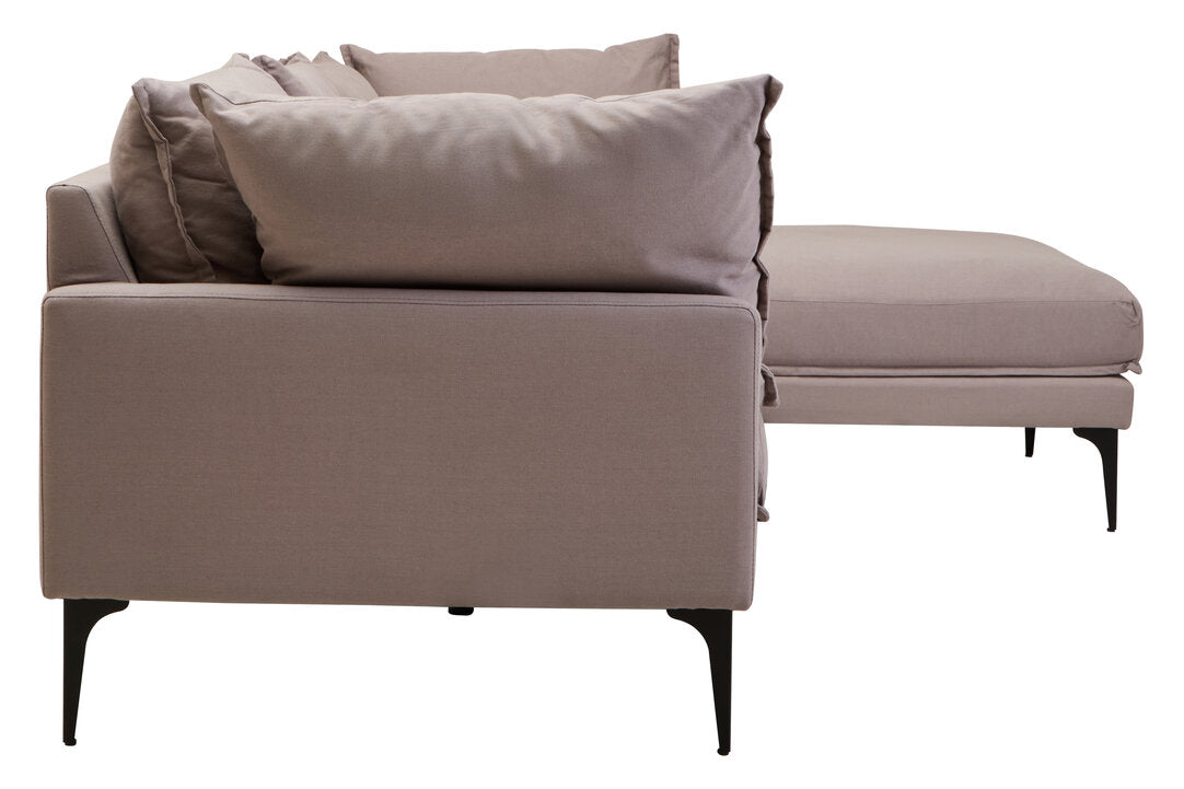 Savannah Grey Three Seat Right Chaise Sofa