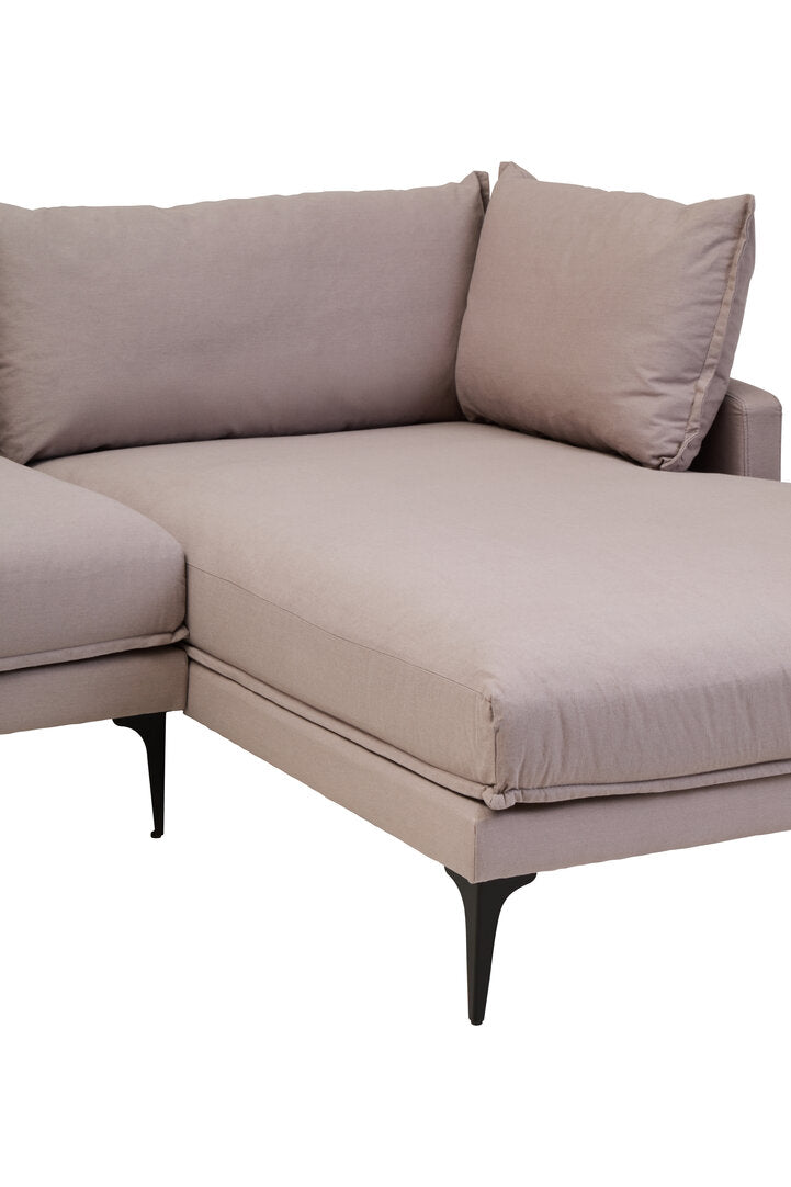 Savannah Grey Three Seat Right Chaise Sofa
