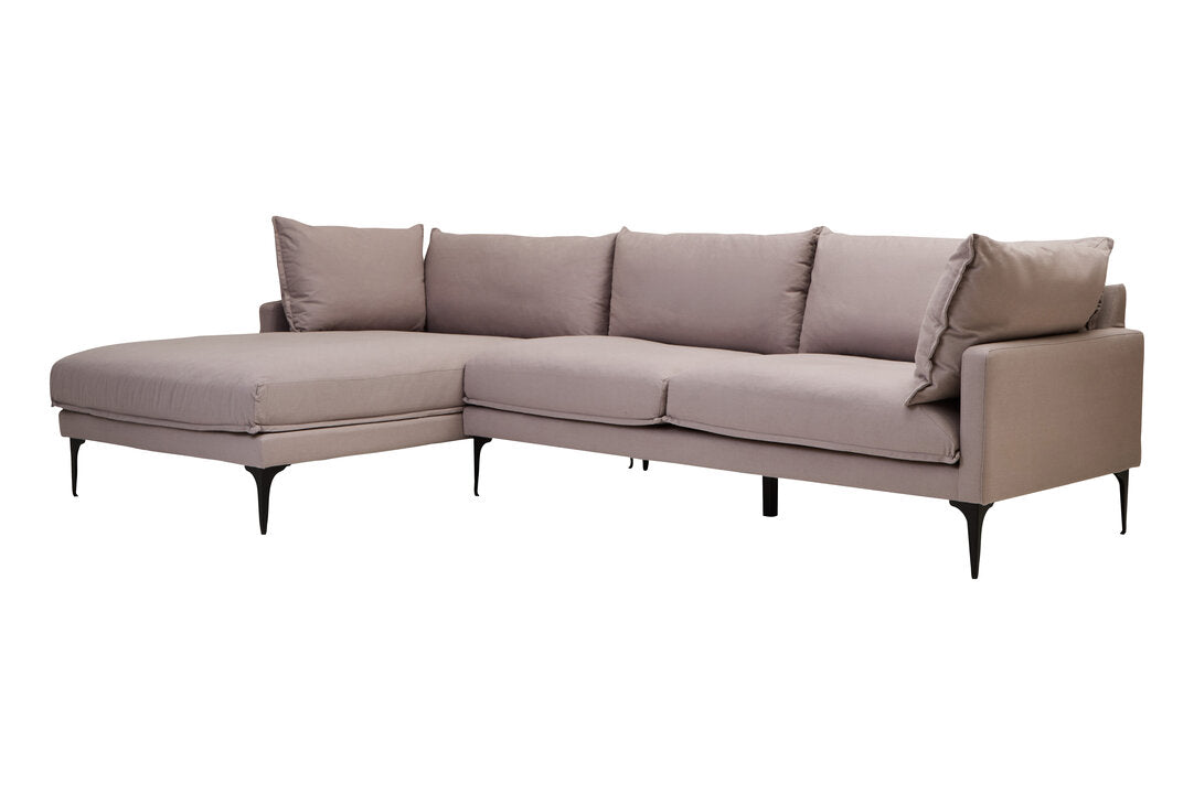 Savannah Grey Three Seat Left Chaise Sofa