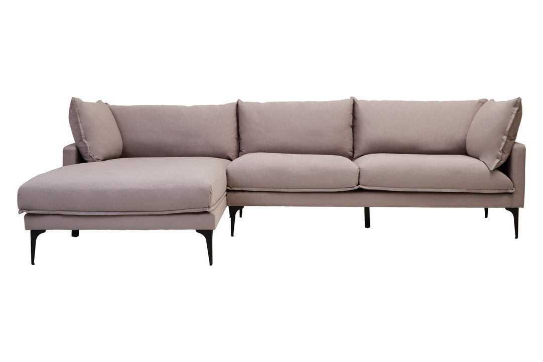 Savannah Grey Three Seat Left Chaise Sofa