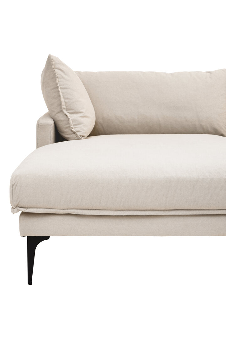 Savannah Cream Three Seat Left Chaise Sofa
