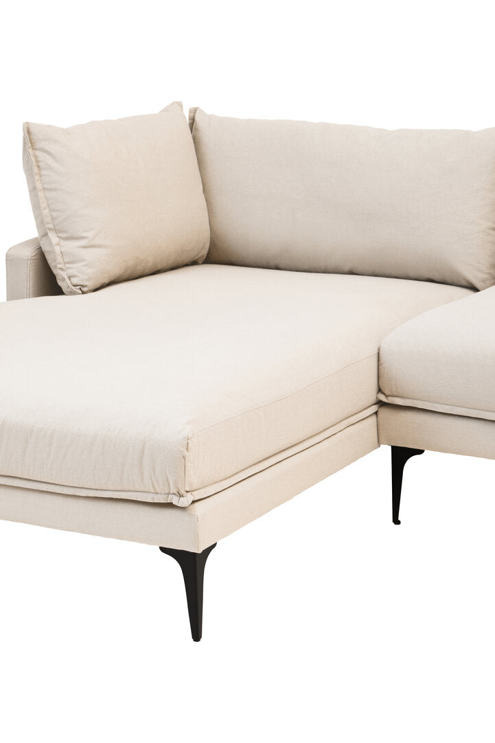 Savannah Cream Three Seat Left Chaise Sofa