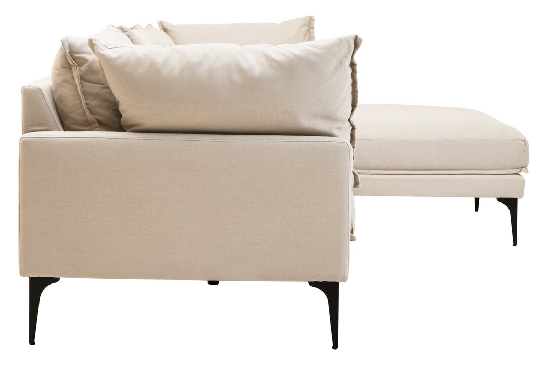 Savannah Cream Three Seat Right Chaise Sofa