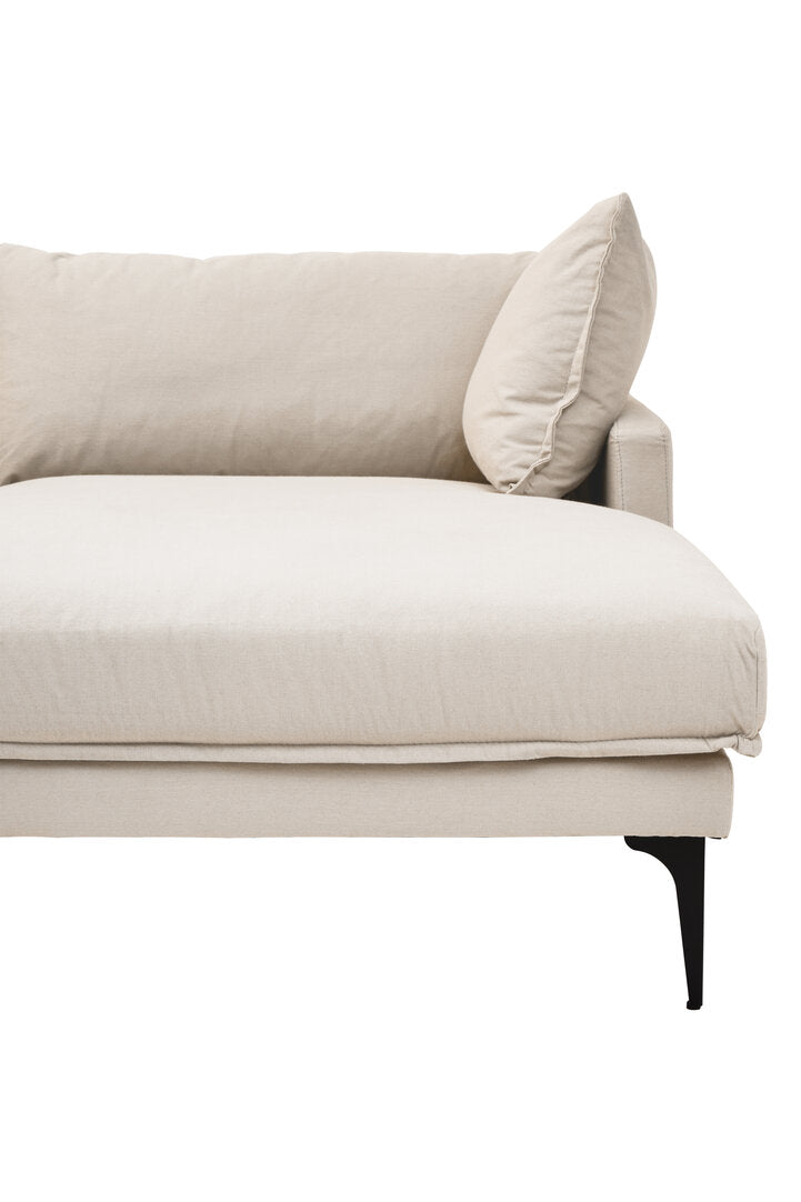 Savannah Cream Three Seat Right Chaise Sofa