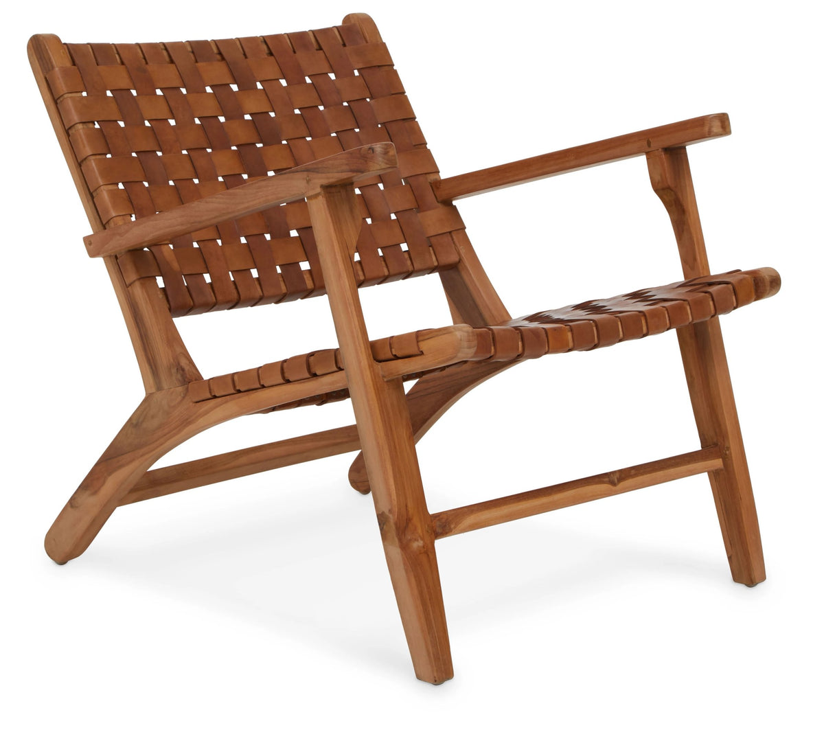 Carlton Lattice Design Brown Leather Armchair