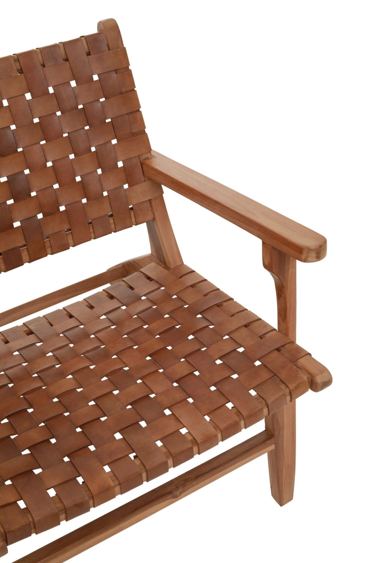Carlton Lattice Design Brown Leather Armchair