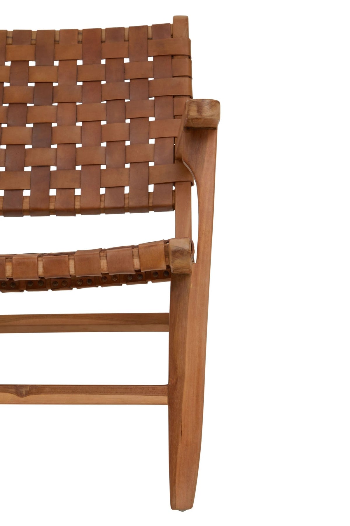 Carlton Lattice Design Brown Leather Armchair