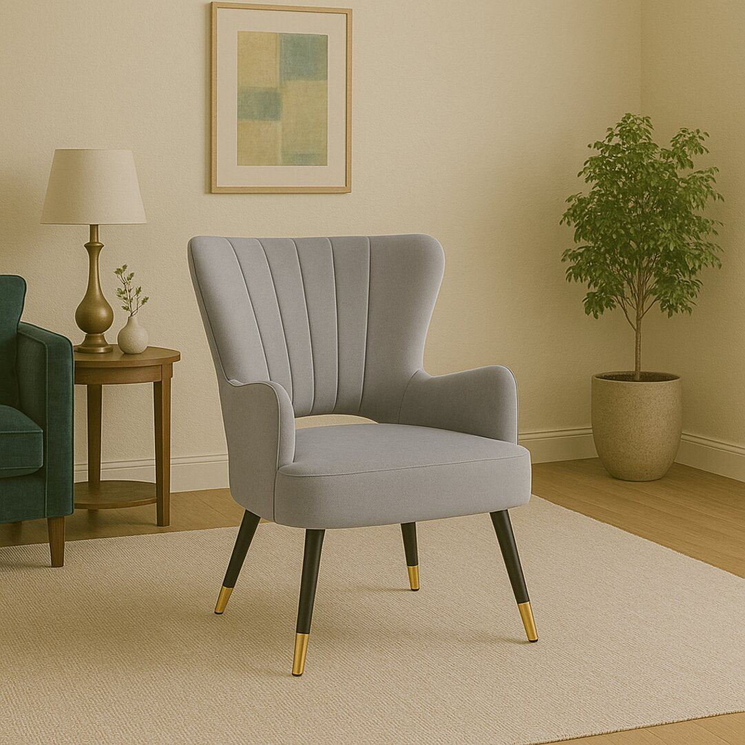 Regent Grey Velvet Cut Out Back Chair