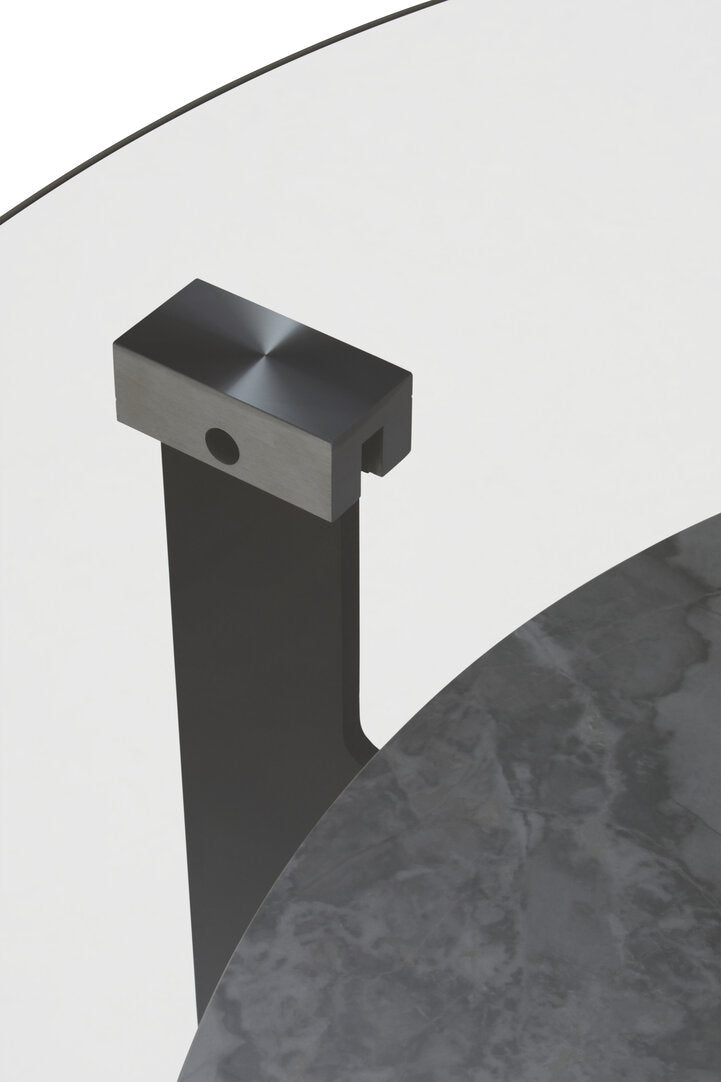 Aurora Round Grey Glass And Ceramic Large Coffee Table