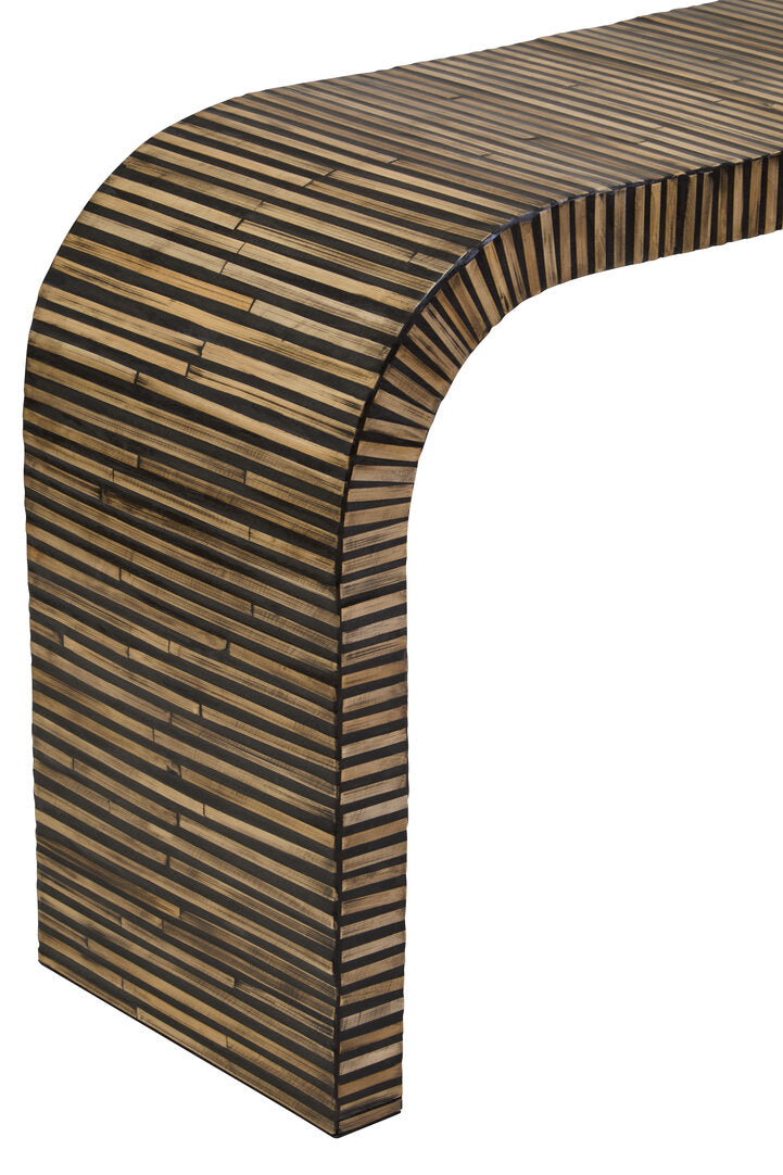 Milan Bamboo Inlay Curved Console Table