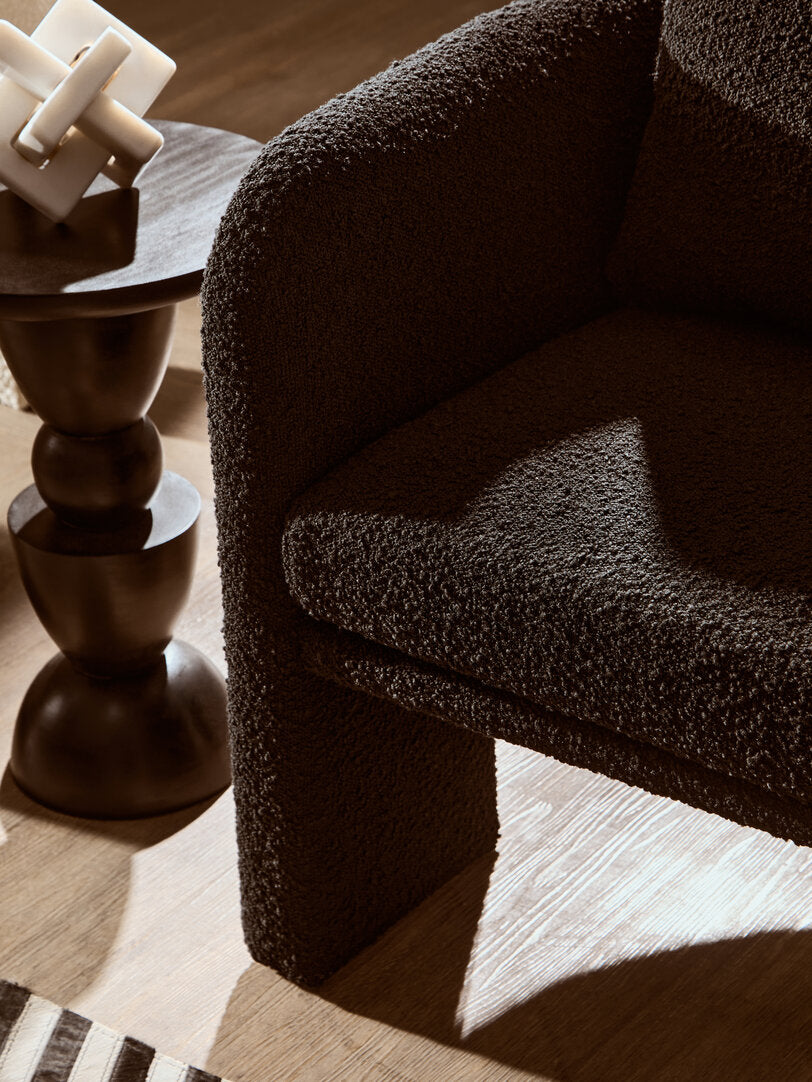 Oxford Black Boucle Curved Armchair