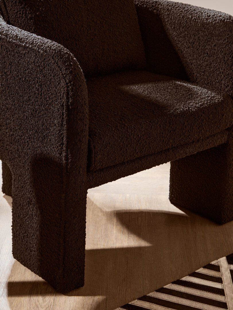 Oxford Black Boucle Curved Armchair
