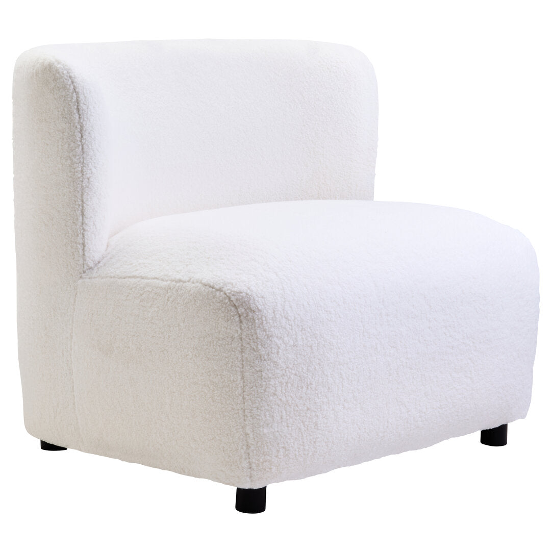Carlton Ivory Boucle Effect Armless Lounge Chair