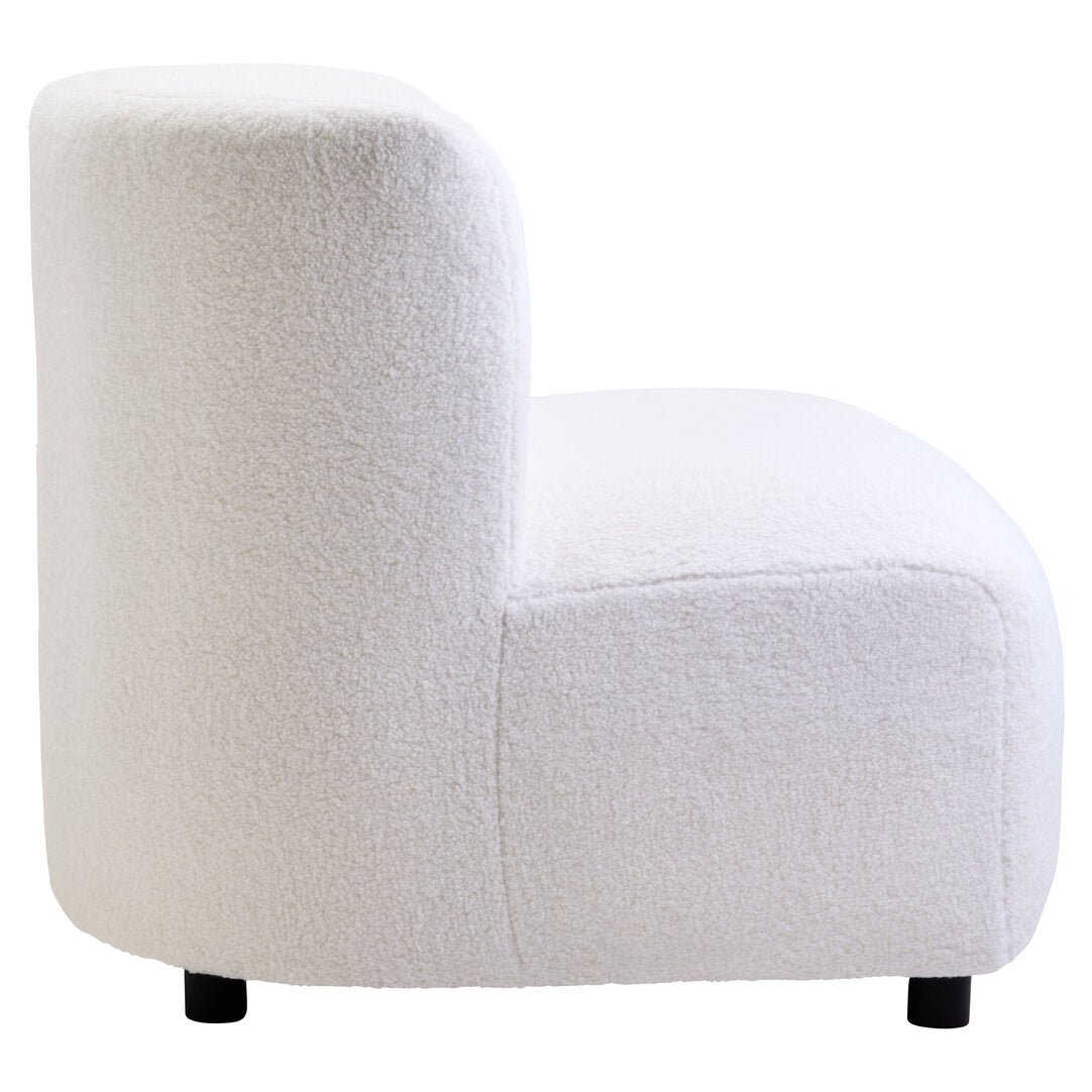 Carlton Ivory Boucle Effect Armless Lounge Chair