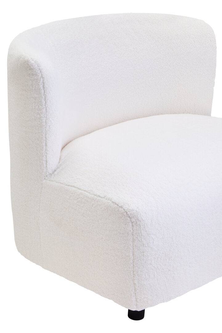 Carlton Ivory Boucle Effect Armless Lounge Chair