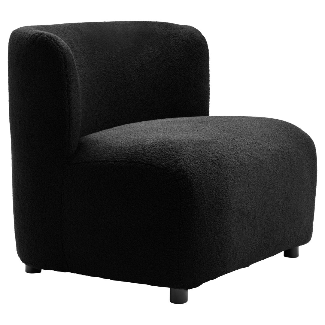Carlton Black Boucle Effect Armless Lounge Chair