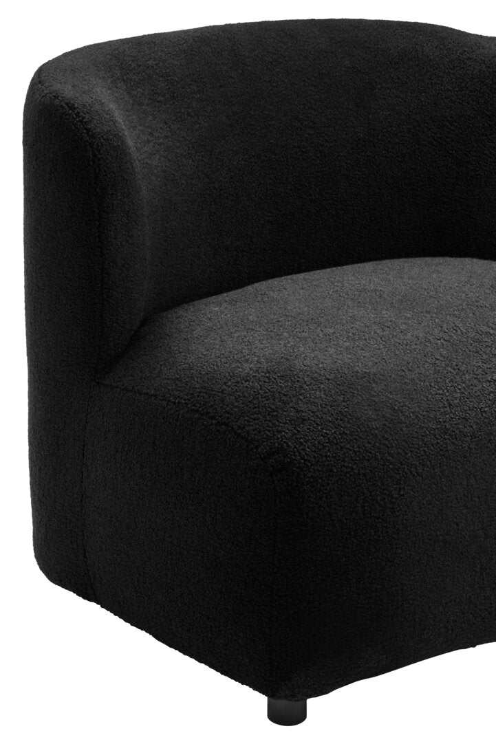 Carlton Black Boucle Effect Armless Lounge Chair