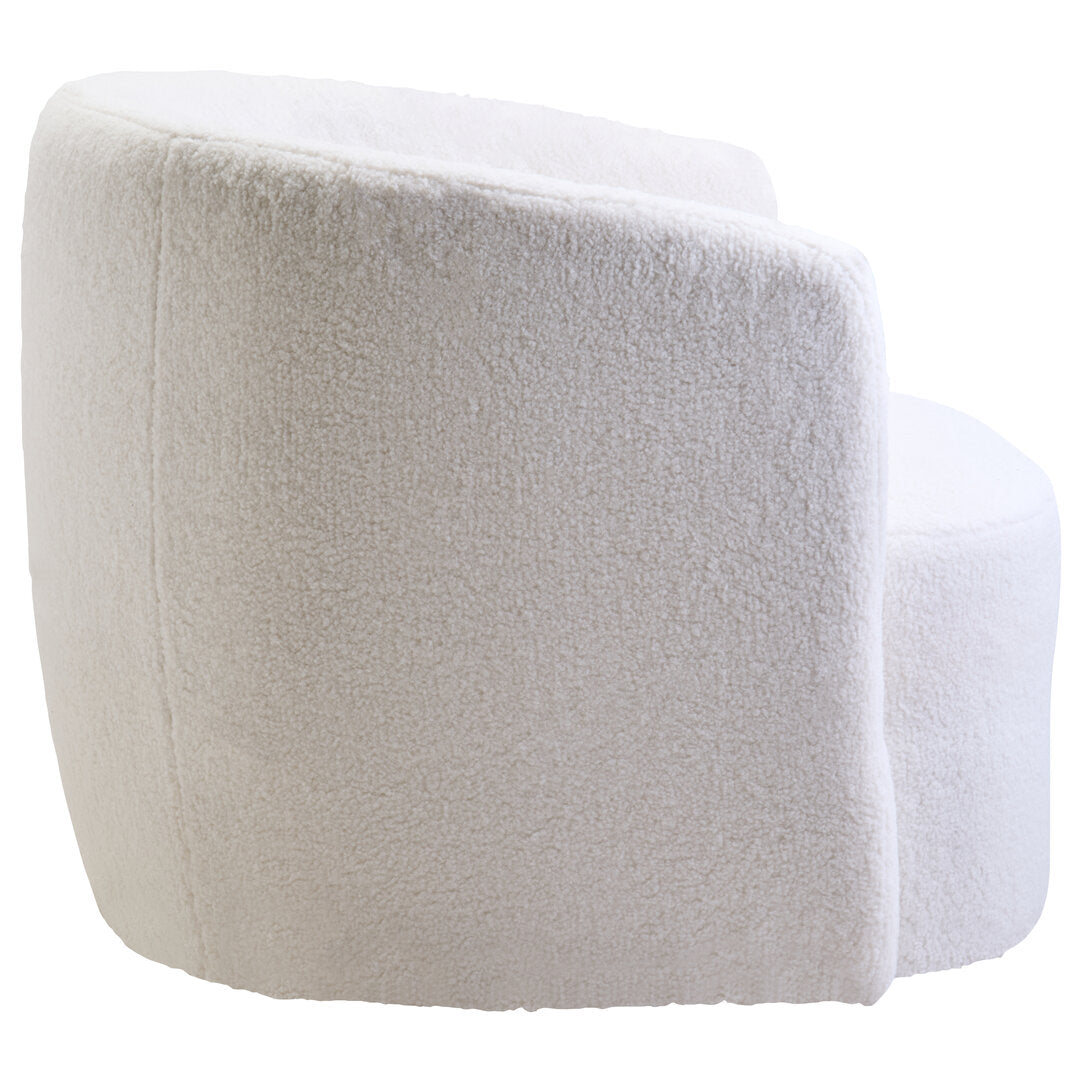 Carlton Ivory Boucle Effect Curved Lounge Chair With Swivel Base