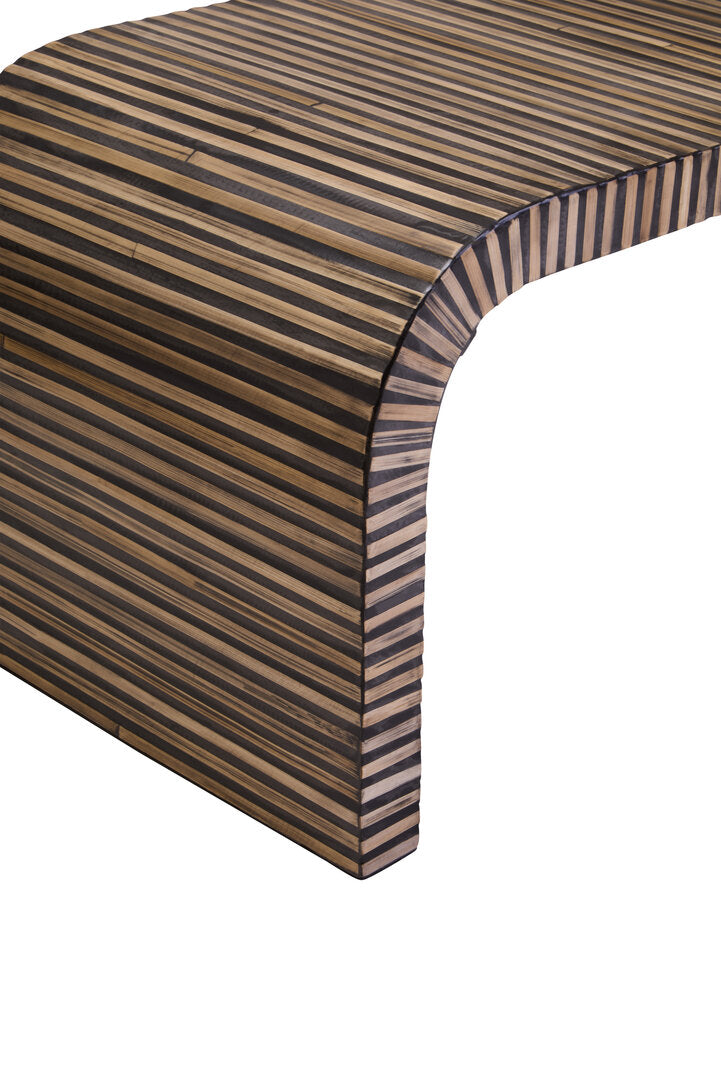 Milan Bamboo Inlay Curved Coffee Table