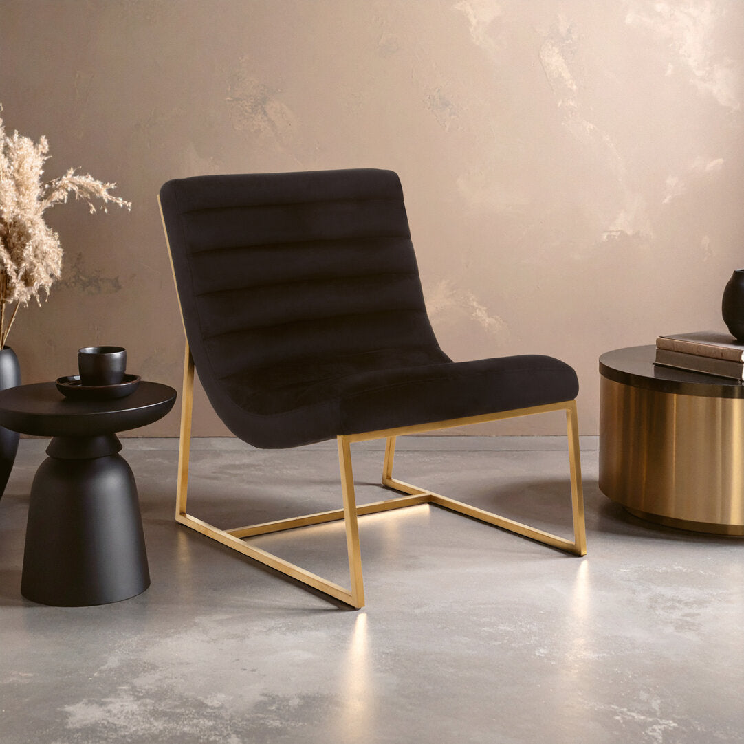 Valencia Black and Gold Lounge Chair