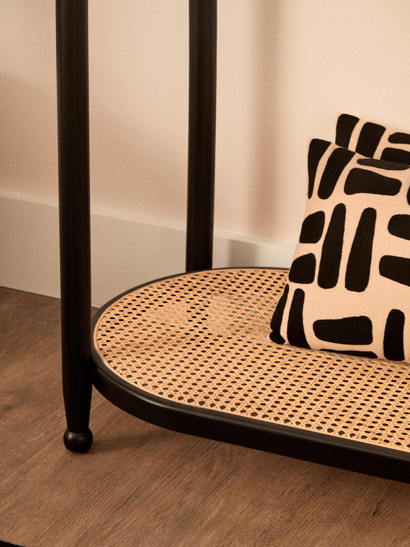 Stirling Rattan and Glass 2 Tier Console Table