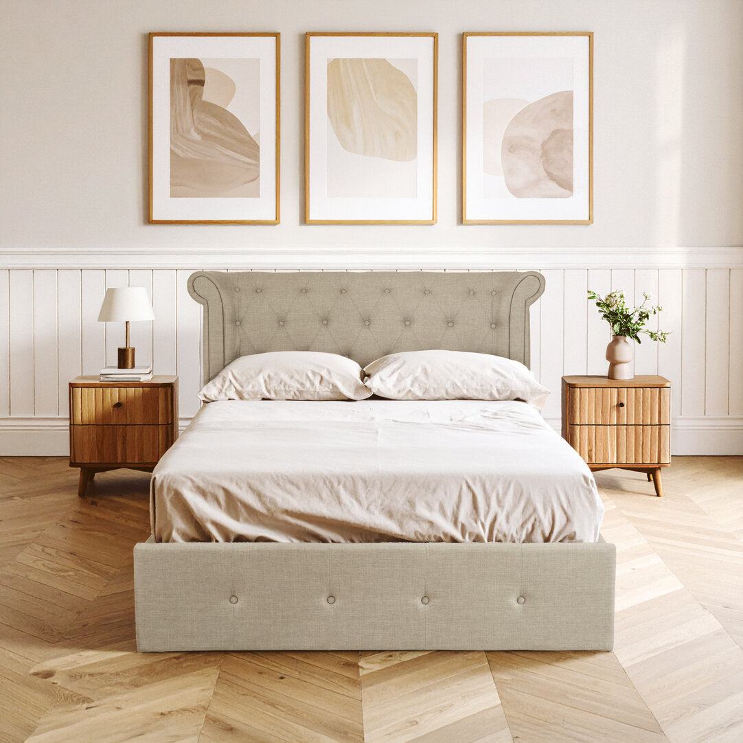 Bath Light Grey Ottoman Double Bed