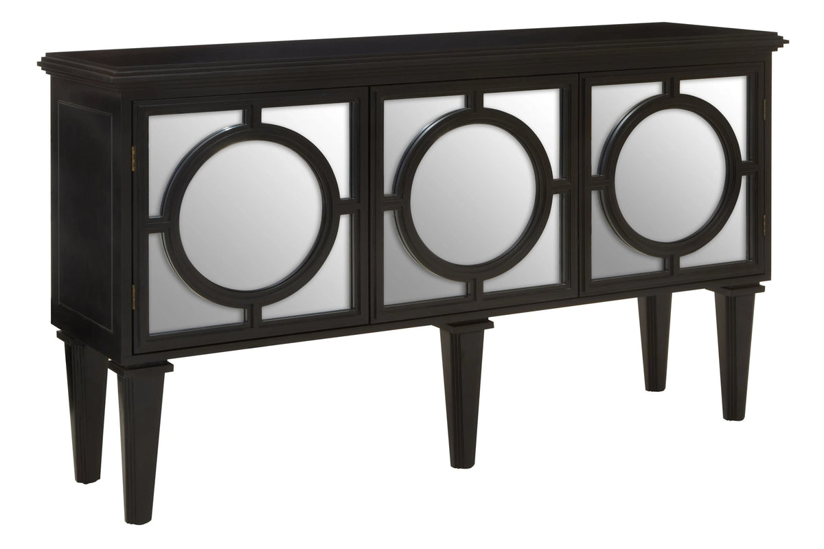 Perth Mirrored and Black Finish Sideboard