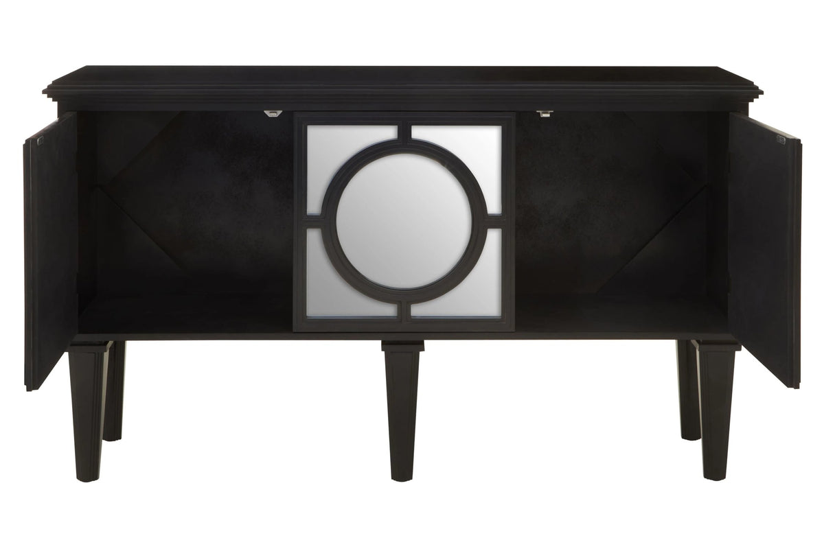 Perth Mirrored and Black Finish Sideboard