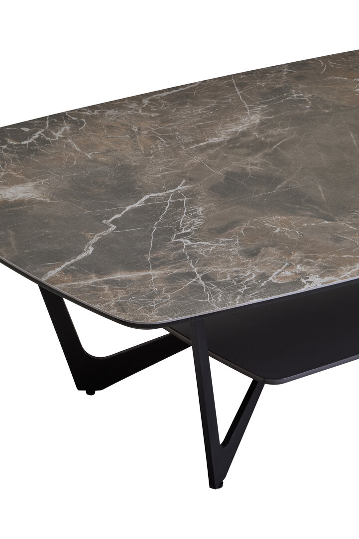 Aurora Grey Ceramic Marble Effect Coffee Table