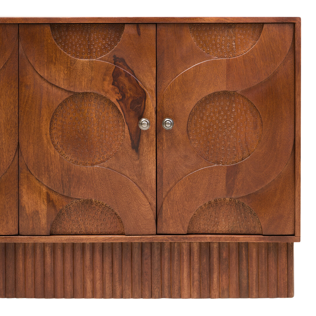 Soho Four Door Mango Wood Hammered Sideboard