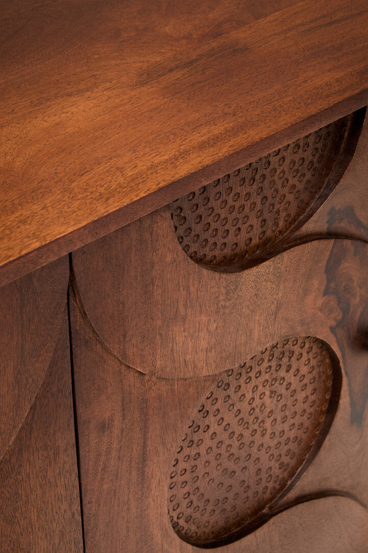 Soho Four Door Mango Wood Hammered Sideboard