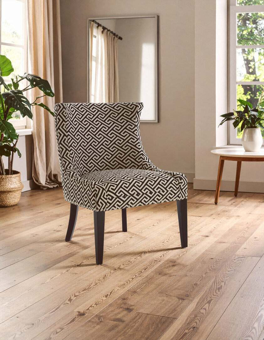 Sorrento Park Greek Key Design Wingback Lounge Chair