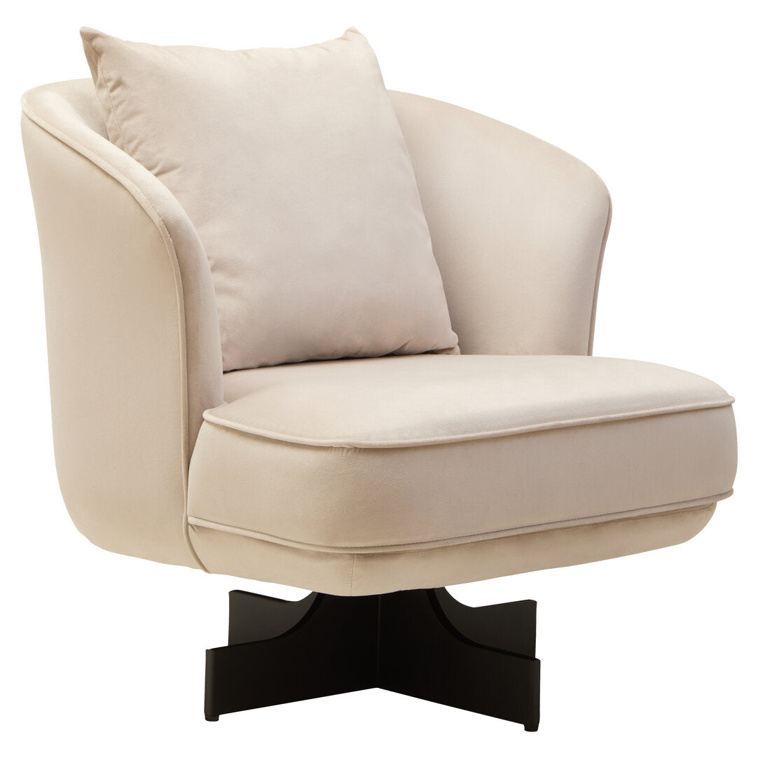Harrogate Cream Velvet Swivel Chair