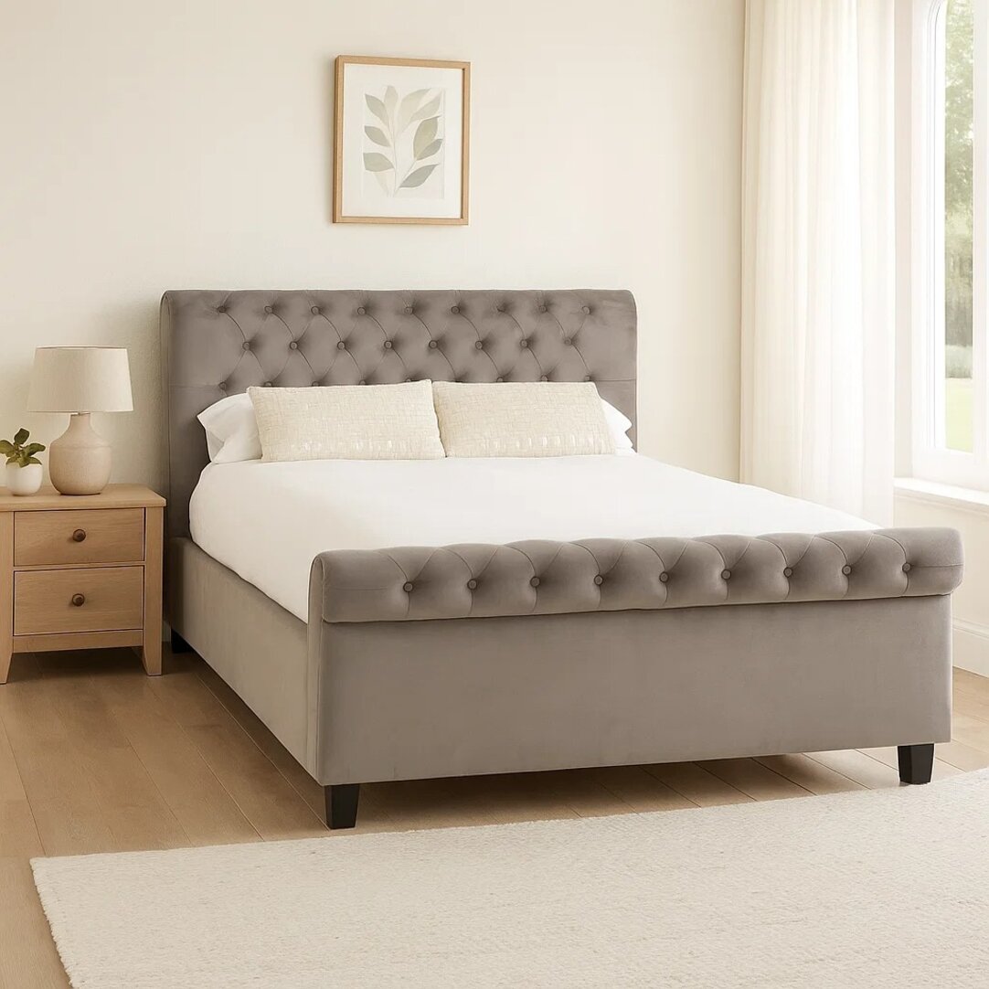 Norwich Grey Ottoman King Bed