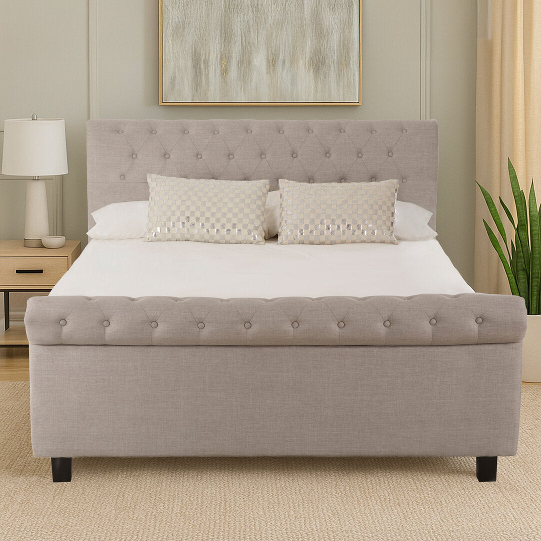 Norwich Light Grey Ottoman King Bed