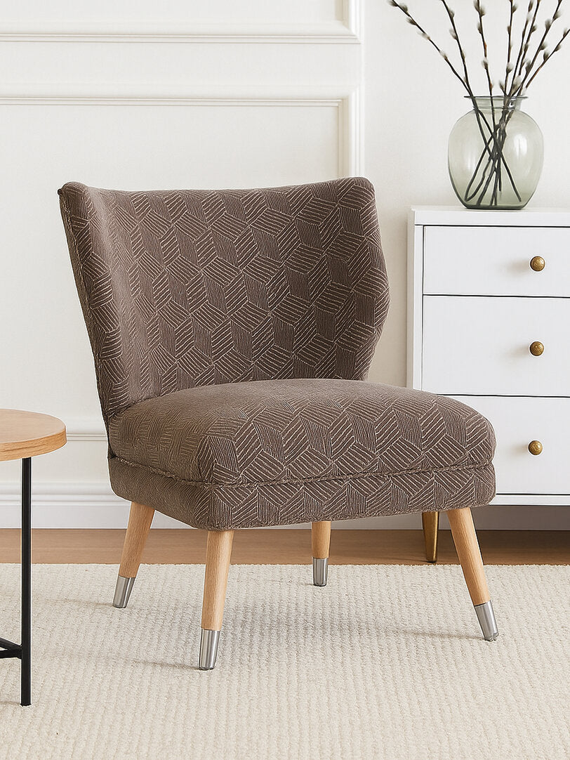 Sorrento Park Grey Chenille Wingback Chair