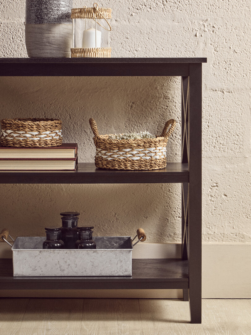 Savoy Three Shelf Black Bookcase