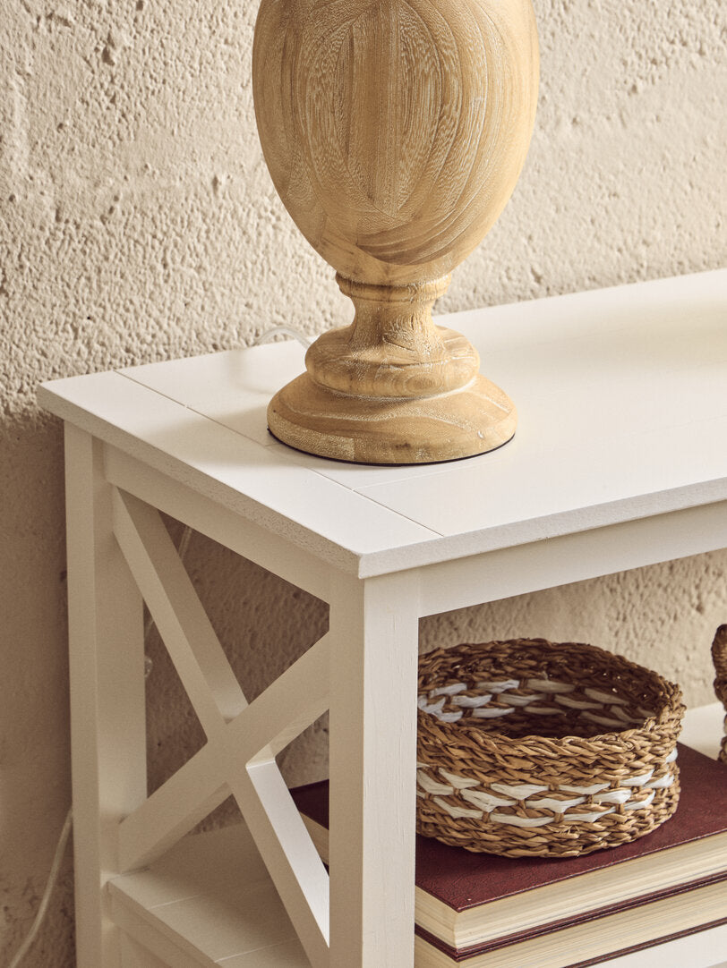 Savoy Three Shelf Ivory Bookcase