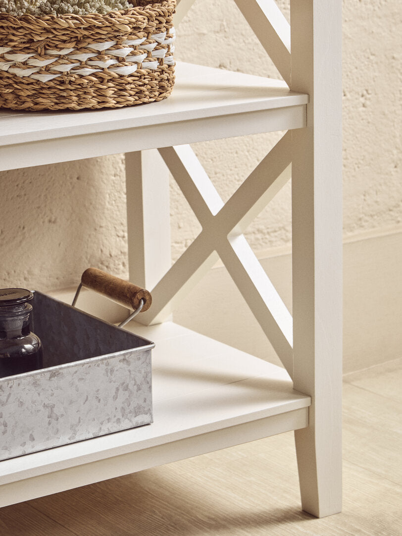 Savoy Three Shelf Ivory Bookcase