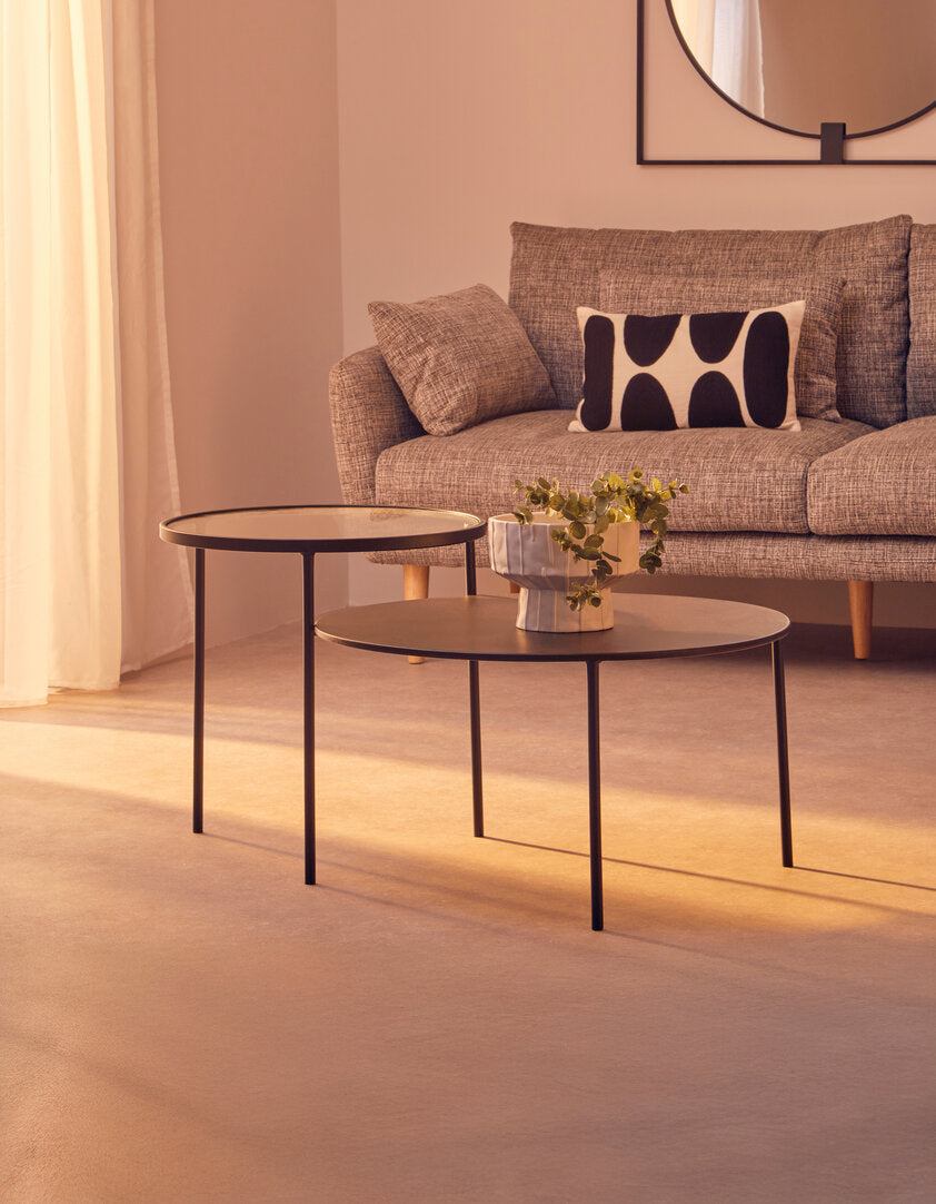 Bath Coffee Table With Glass And Metal Tops