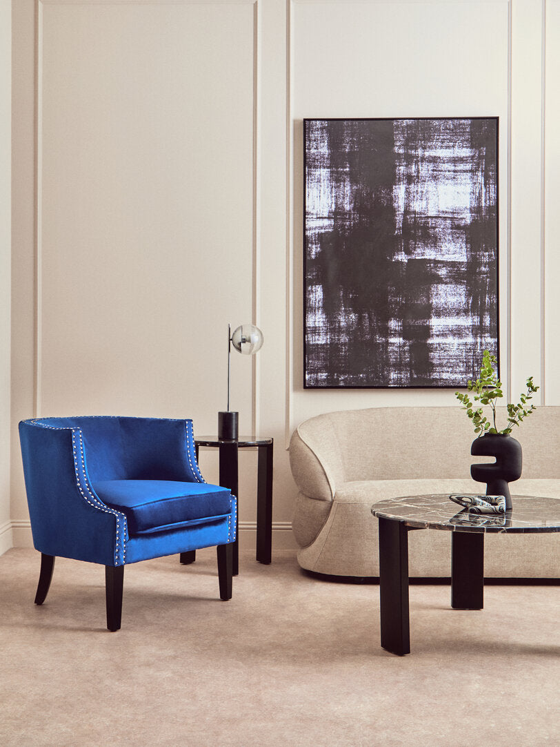 Savoy Blue Velvet Studded Chair